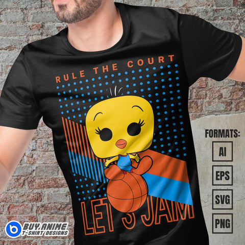 Premium Tweety Bird Space Jam Funko Vector T-shirt Design Template