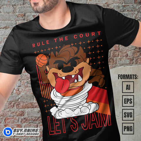 Premium Taz Space Jam Funko Vector T-shirt Design Template