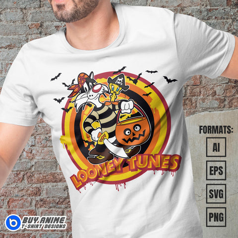 Premium Sylvester Halloween Vector T-shirt Design Template