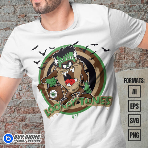 Premium Taz Halloween Vector T-shirt Design Template