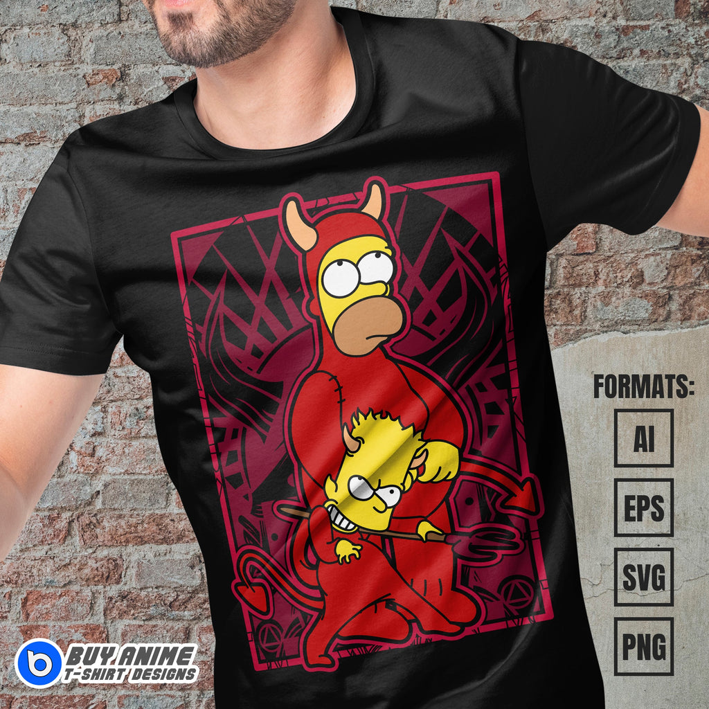 Premium Simpsons Vector T-shirt Design Template