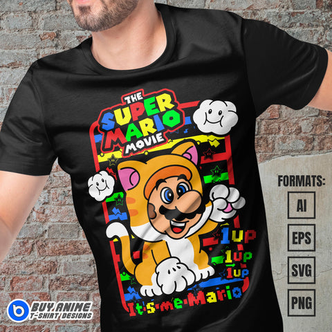 Premium Super Mario Vector T-shirt Design Template #7