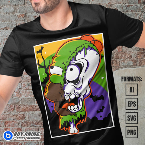 Premium Simpson Halloween Vector T-shirt Design Template #6