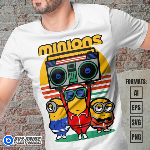 Premium Minions Vector T-shirt Design Template #2