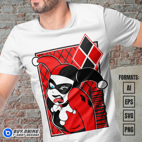 Premium Harley Quinn Vector T-shirt Design Template