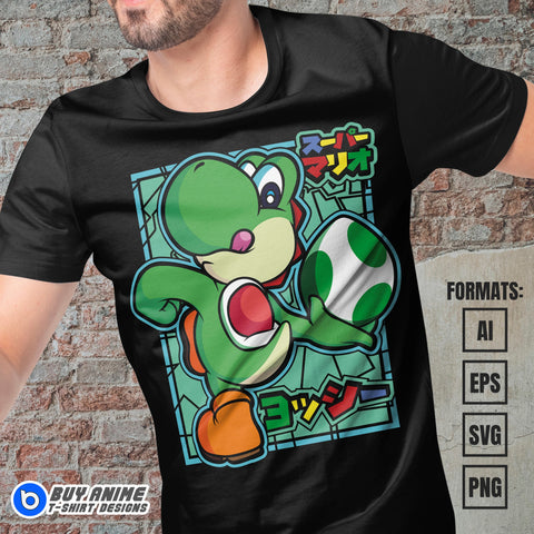 Premium Yoshi Vector T-shirt Design Template