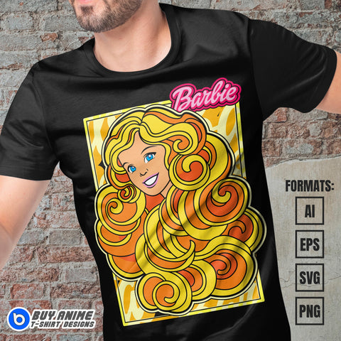 Premium Barbie Vector T-shirt Design Template #2