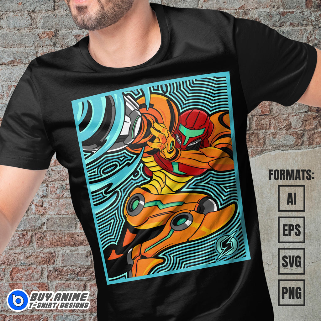 Premium Metroid Vector T-shirt Design Template