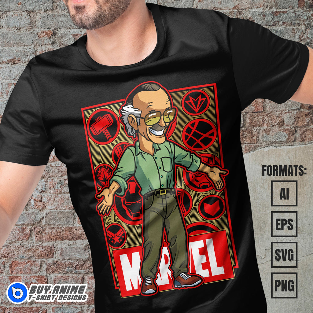 Premium Stan Lee Vector T-shirt Design Template