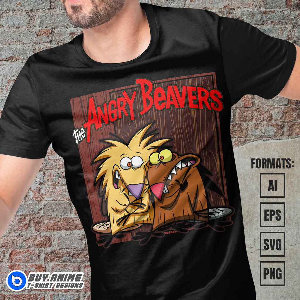 Premium The Angry Beavers Vector T-shirt Design Template