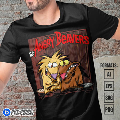 Premium The Angry Beavers Vector T-shirt Design Template