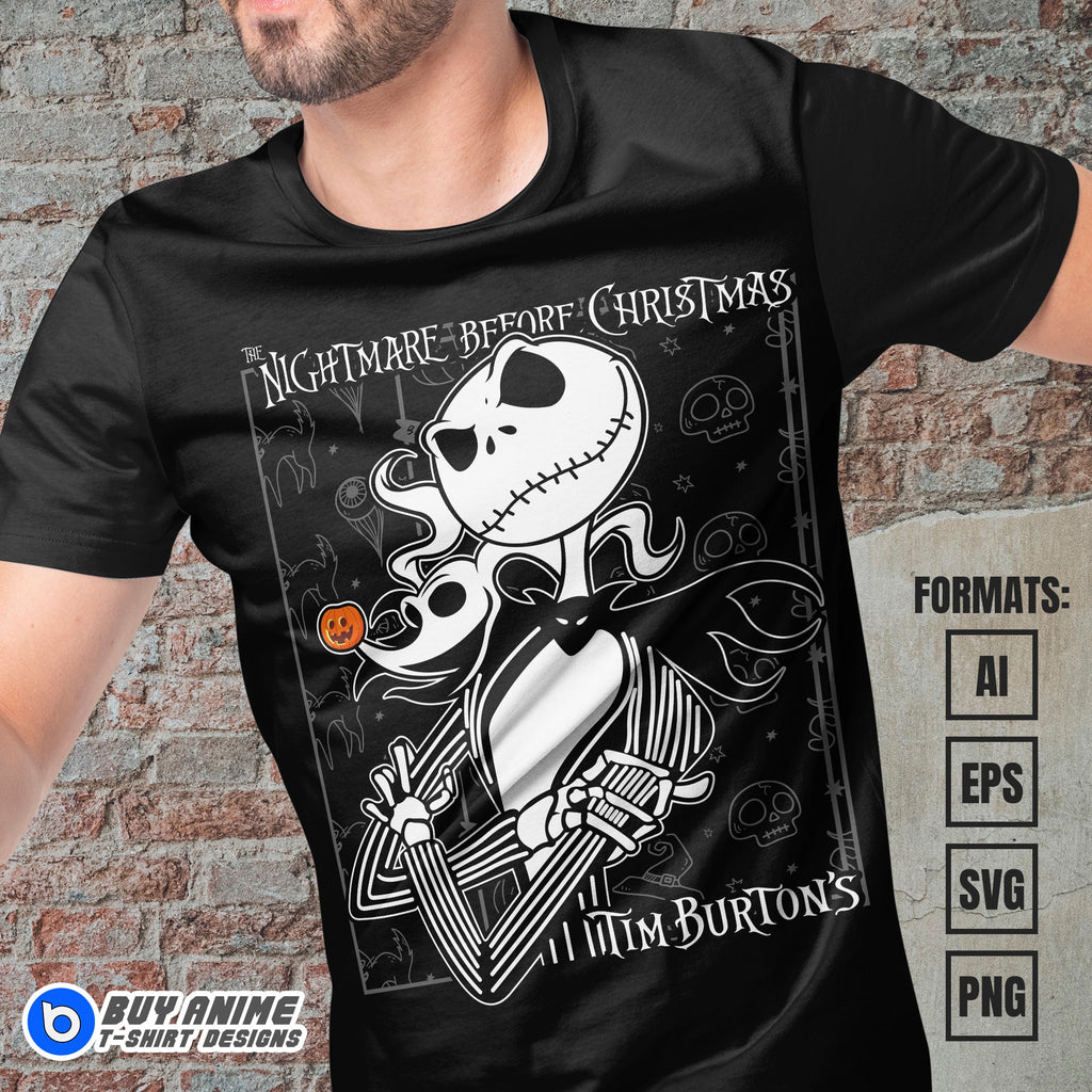 Premium Jack Skellington Vector T-shirt Design Template