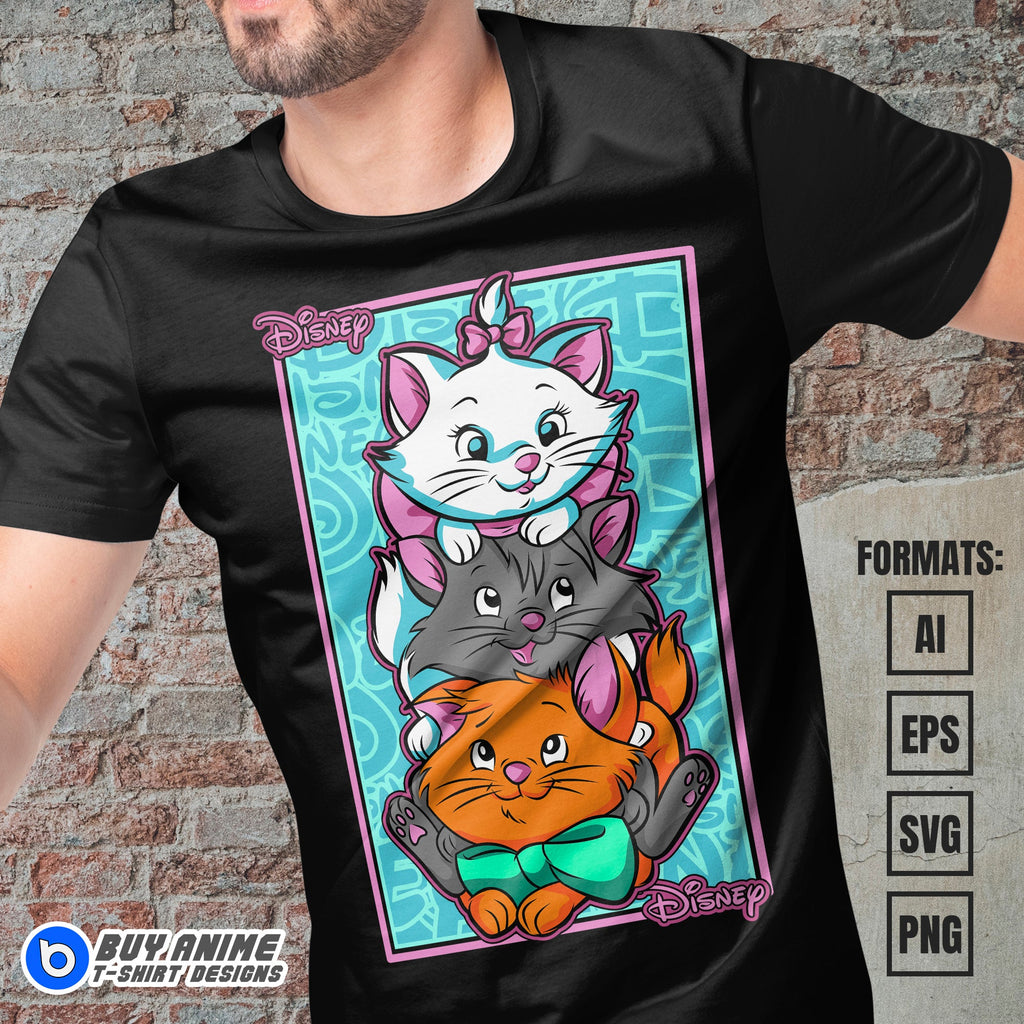 Premium Aristocats Vector T-shirt Design Template