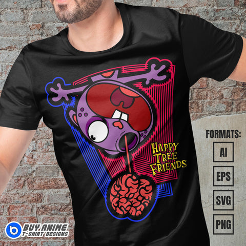 Premium Happy Tree Friends Vector T-shirt Design Template