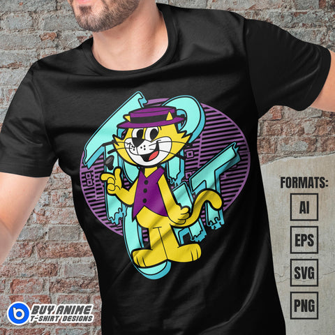 Premium Top Cat Vector T-shirt Design Template