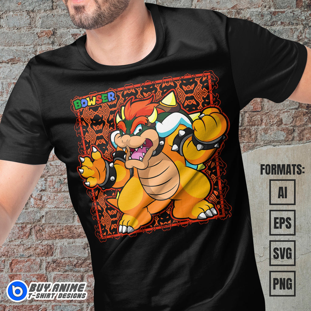 Premium Bowser Vector T-shirt Design Template