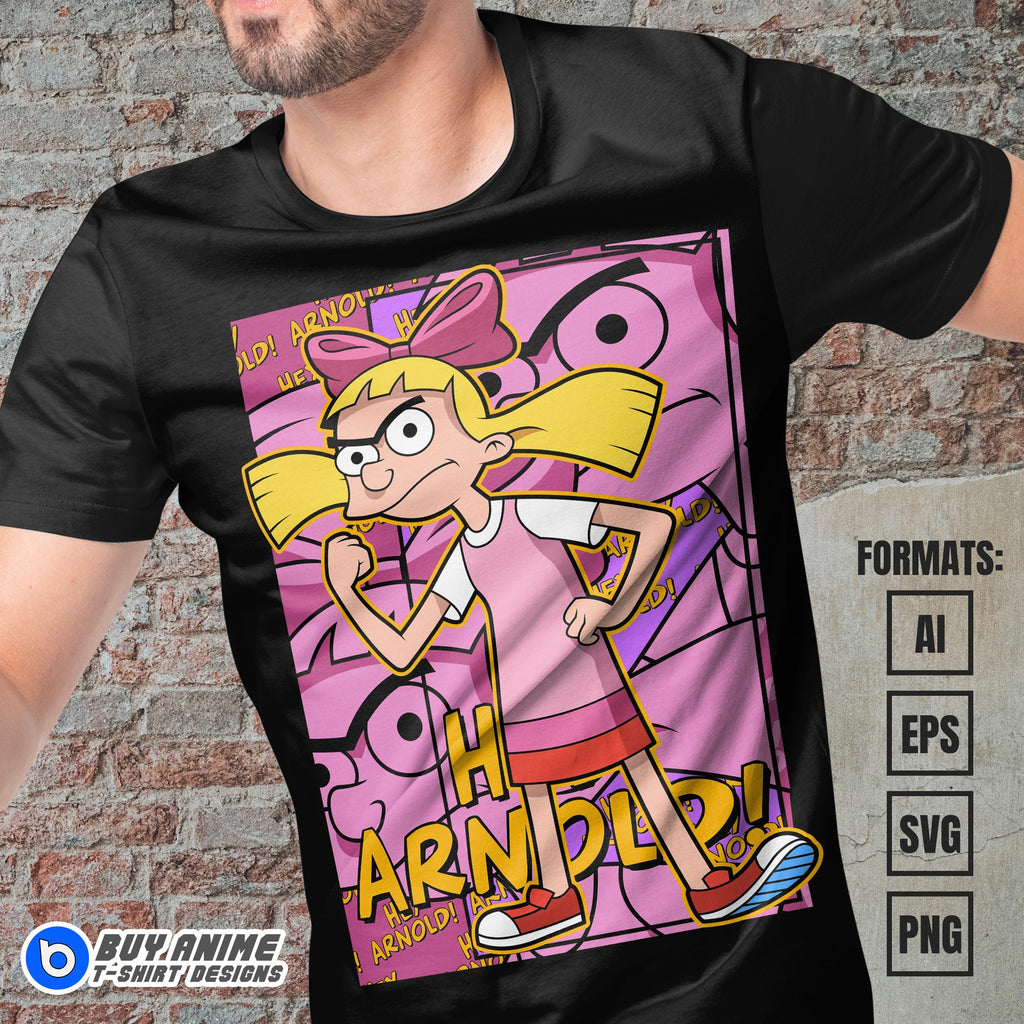 Premium Helga Hey Arnold Vector T-shirt Design Template