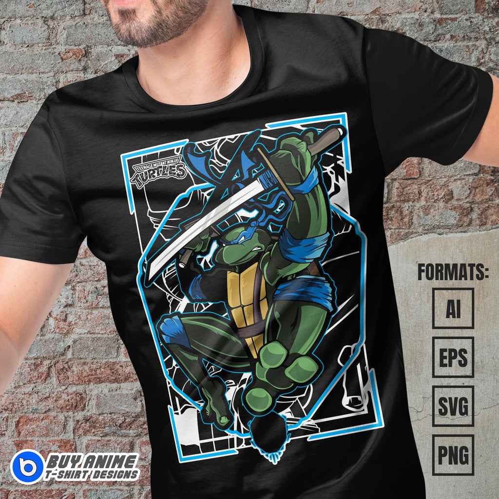 Premium Leonardo Teenage Mutant Ninja Turtles Vector T-shirt Design Template