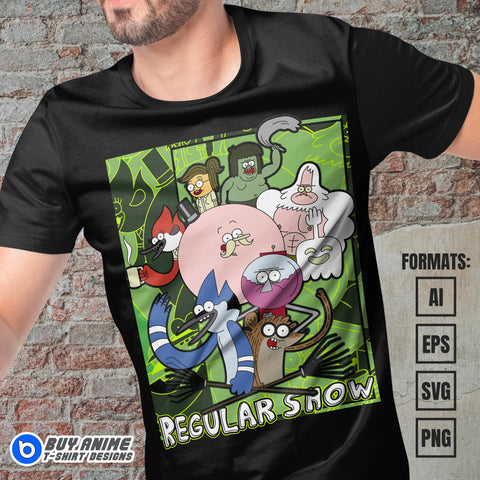 Premium Regular Show Vector T-shirt Design Template