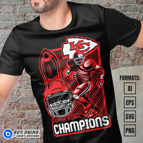 Premium Kansas City Chiefs Vector T-shirt Design Template