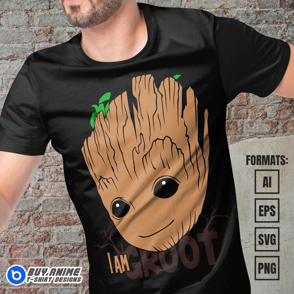 Premium Groot Guardians Of The Galaxy Vector T-shirt Design Template