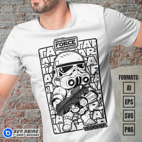 Premium Trooper Star Wars Vector T-shirt Design Template