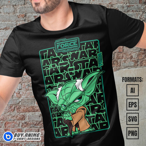 Premium Yoda Star Wars Vector T-shirt Design Template