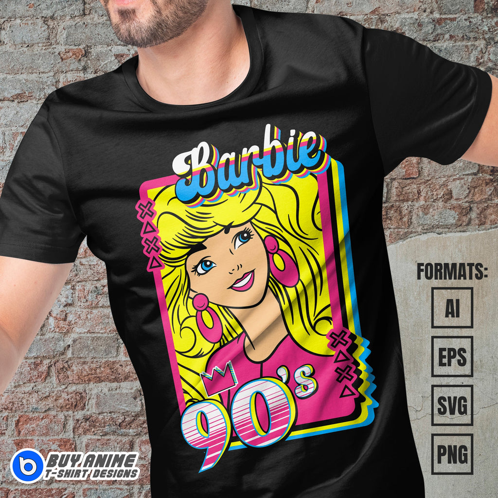 Premium Barbie Vector T-shirt Design Template