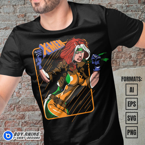 Premium Rogue X-Men Vector T-shirt Design Template