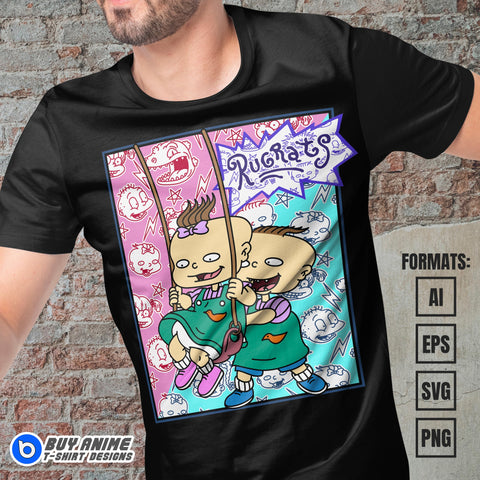 Premium Phil and Lil DeVille Rugrats Vector T-shirt Design Template