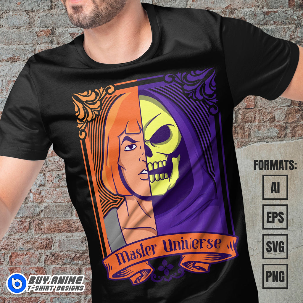 Premium He-Man x Skeletor Vector T-shirt Design Template