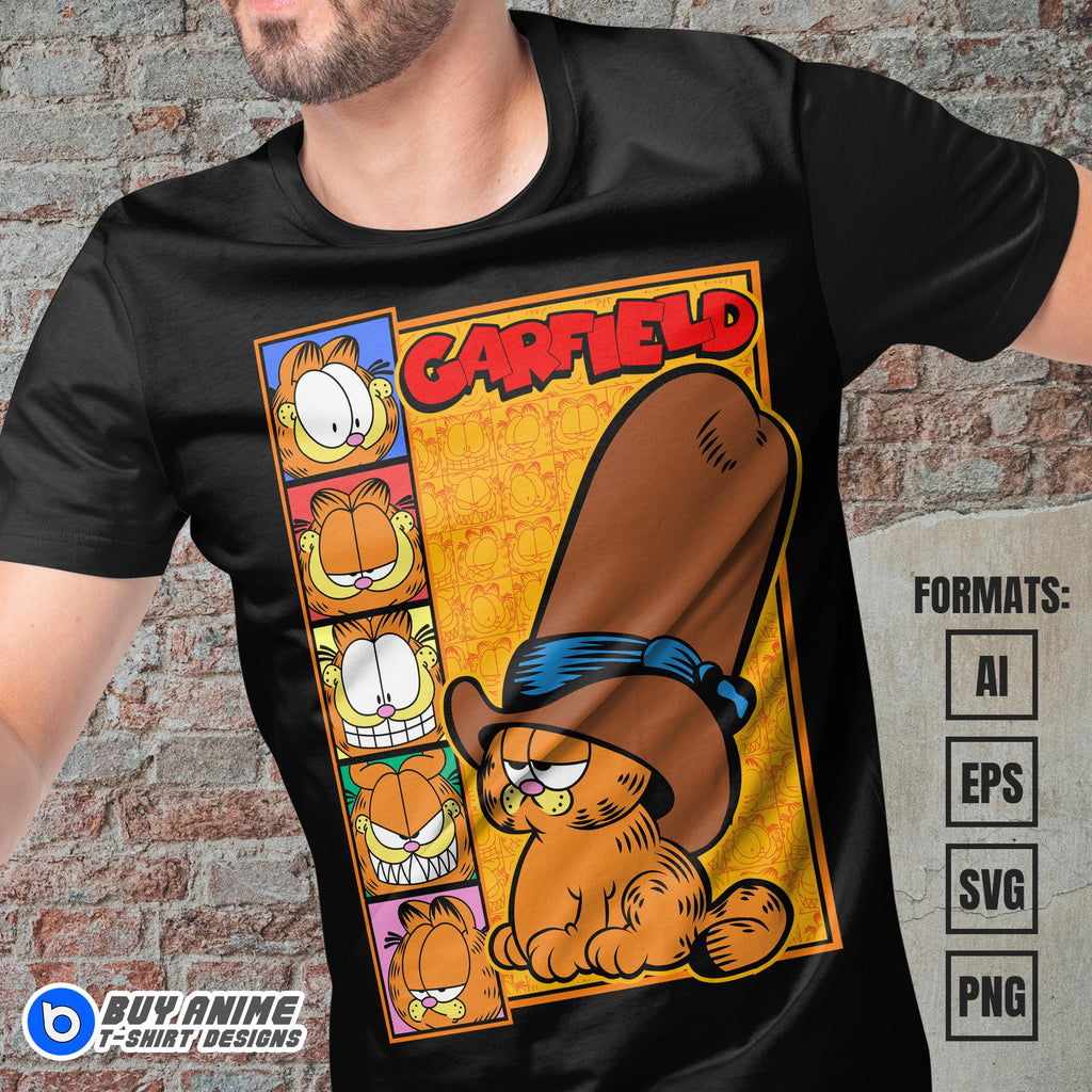 Premium Garfield Vector T-shirt Design Template #2