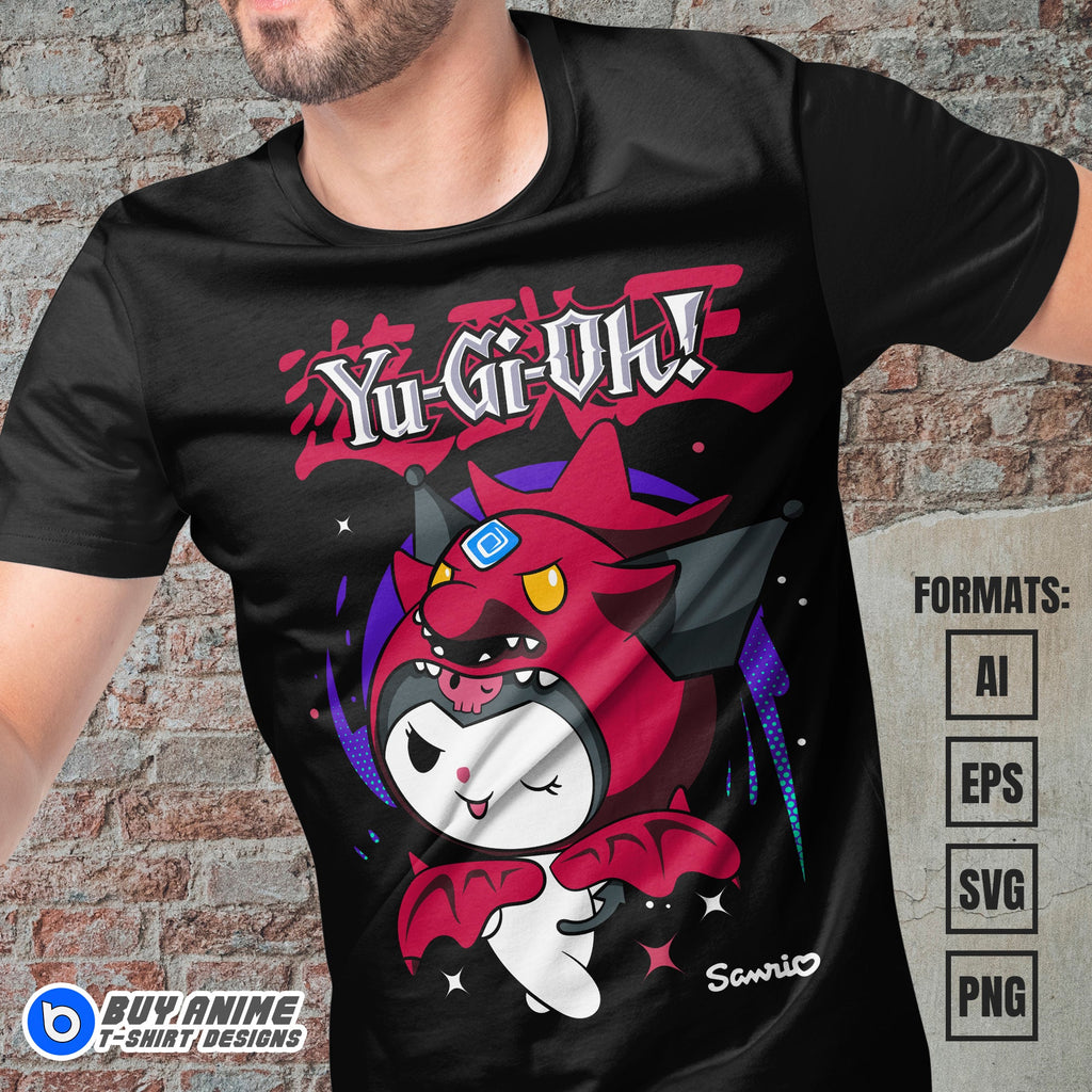 Premium Kuromi x Yu Gi Oh Vector T-shirt Design Template