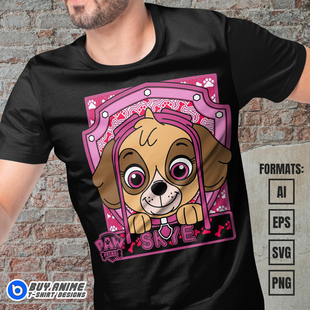 Premium Skye Paw Patrol Vector T-shirt Design Template