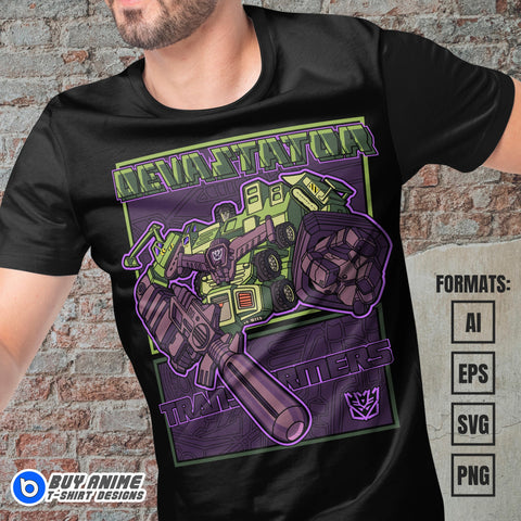 Premium Devastator Transformers Vector T-shirt Design Template