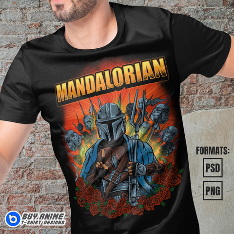 Premium Mandalorian Vector T-shirt Design Template