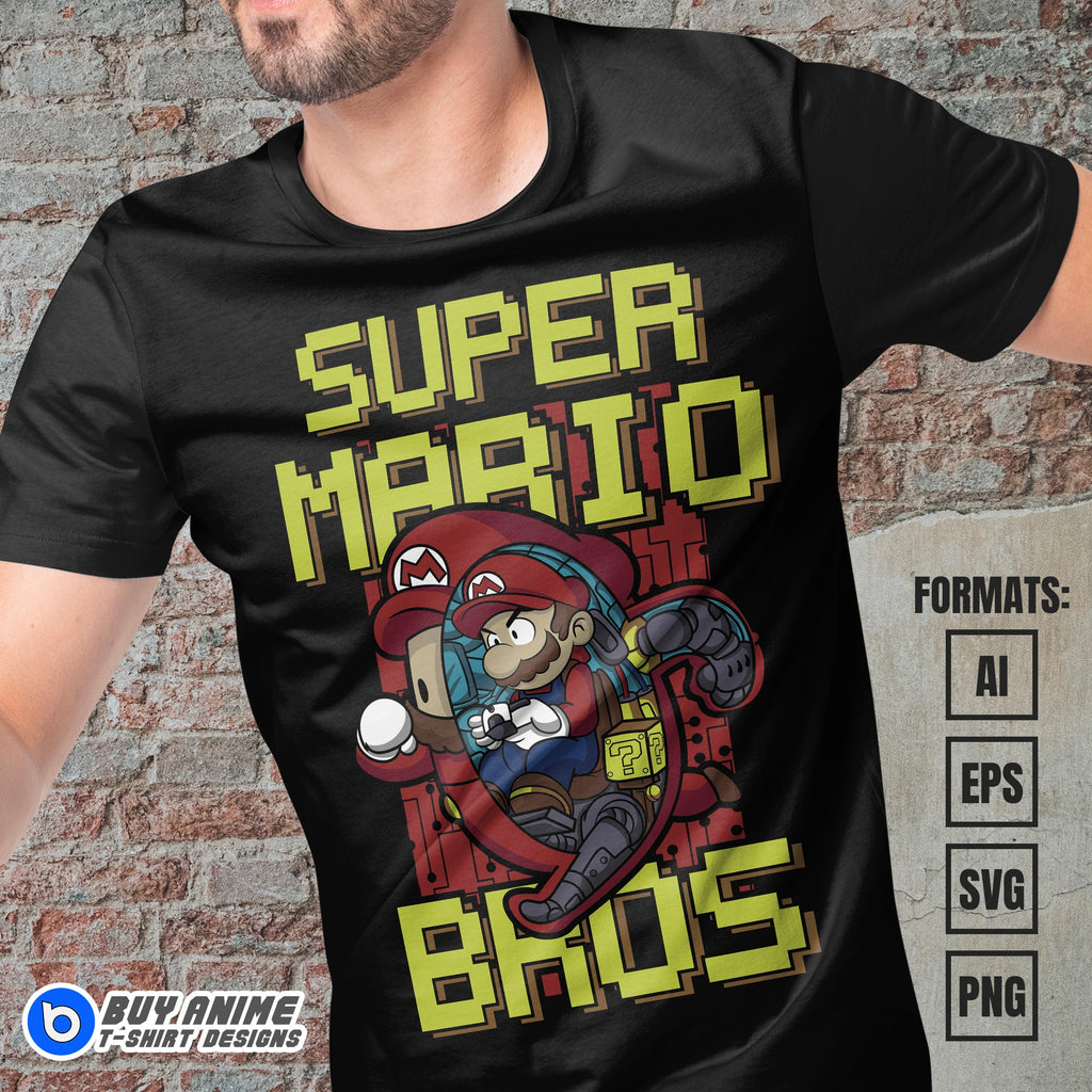 Premium Super Mario Vector T-shirt Design Template #14