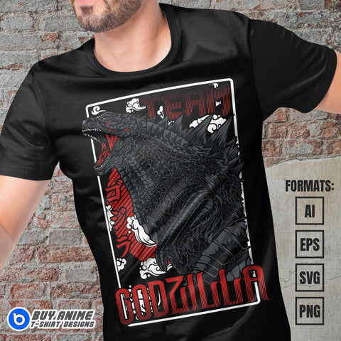 Premium Godzilla Vector T-shirt Design Template