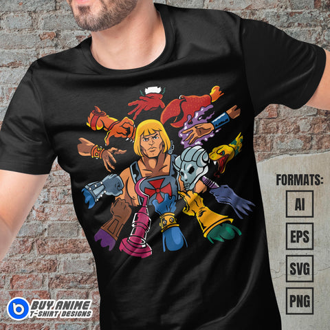 Premium He-Man Vector T-shirt Design Template