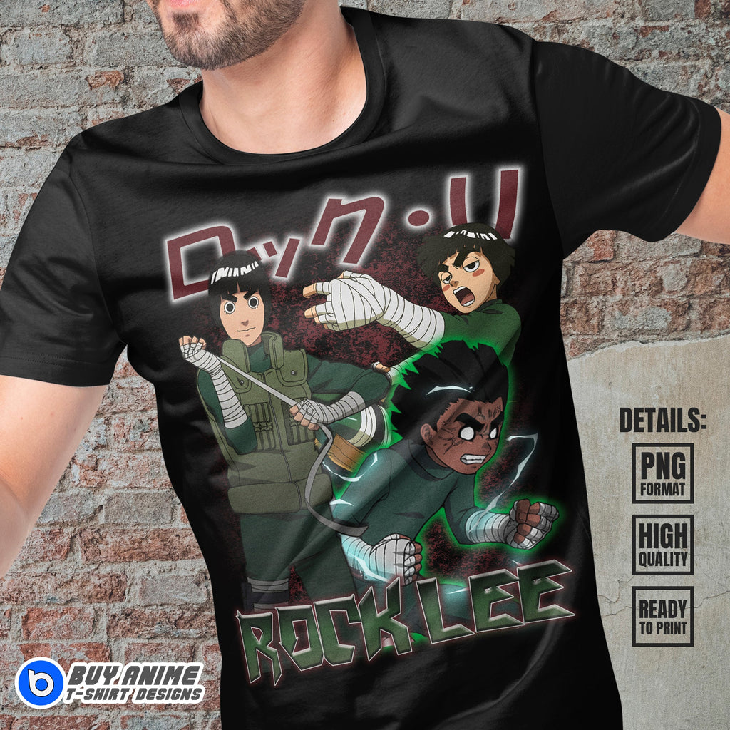 Rock Lee Naruto Anime Bootleg T-shirt Design