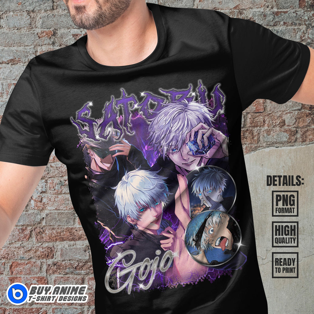 Satoru Gojo Jujutsu Kaisen Anime Bootleg T-shirt Design #2