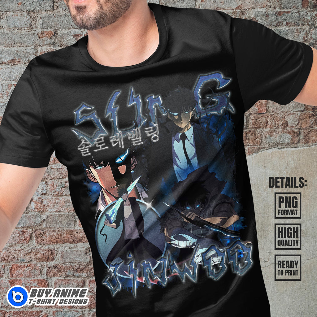 Sung Jin-Woo Solo Leveling Anime Bootleg T-shirt Design