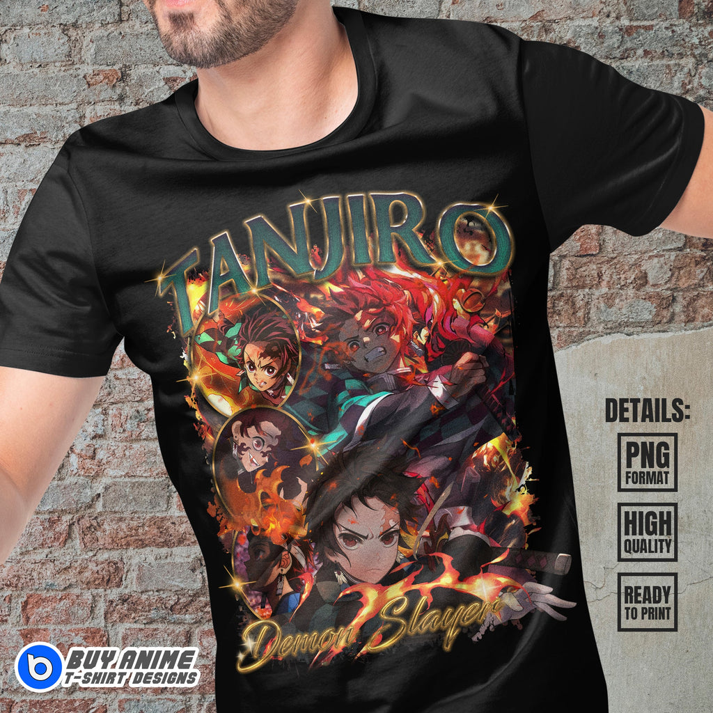 Tanjiro Kamado Demon Slayer Anime Bootleg T-shirt Design #2