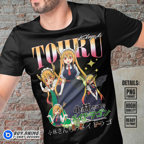 Tohru Kobayashi Miss Kobayashis Dragon Maid Anime Bootleg T-shirt Design