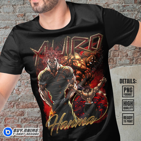 Yujiro Hanma Baki Anime Bootleg T-shirt Design